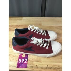 Bata Hotshot Sneakers Men 7 Maroon Canvas Lace Up Low Top Athletic Running Shoes